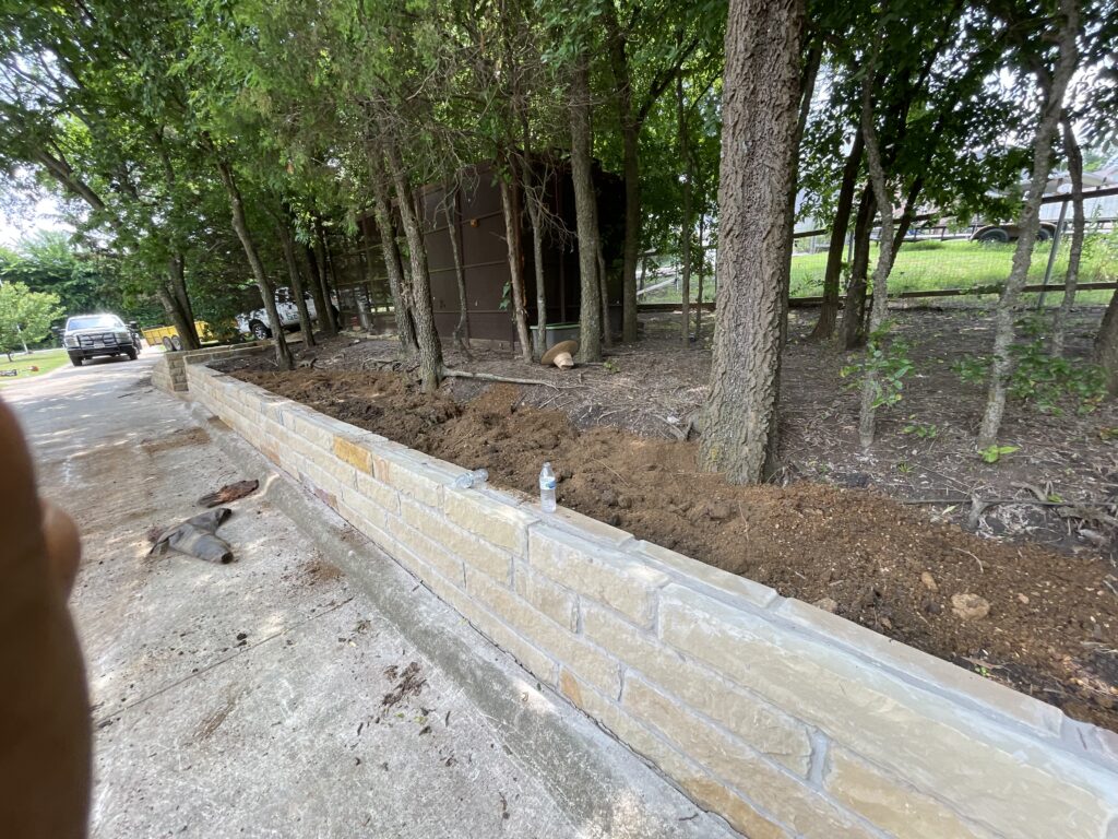 Retaining wall near Lake Texoma